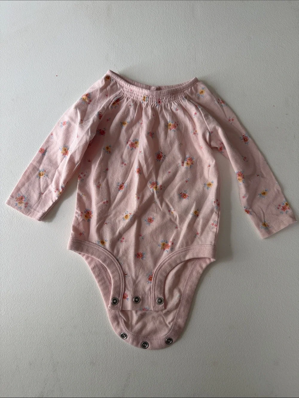 OshKosh B'gosh - Pink Floral Long-Sleeve Bodysuit